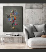 Colorful Abstract Canvas Print – Large Modern Wall Art for Living Room – Limited Edition Israeli Artist - Image 3