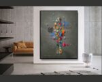 Colorful Abstract Canvas Print – Large Modern Wall Art for Living Room – Limited Edition Israeli Artist - Image 2