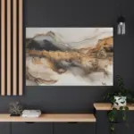 Extra Large Jewish Art Painting, Alcohol Ink Gold Painting Canvas Print, Jewish Modern Abstract Art, 60 x 40 Jewish Jerusalem Art - Image 3